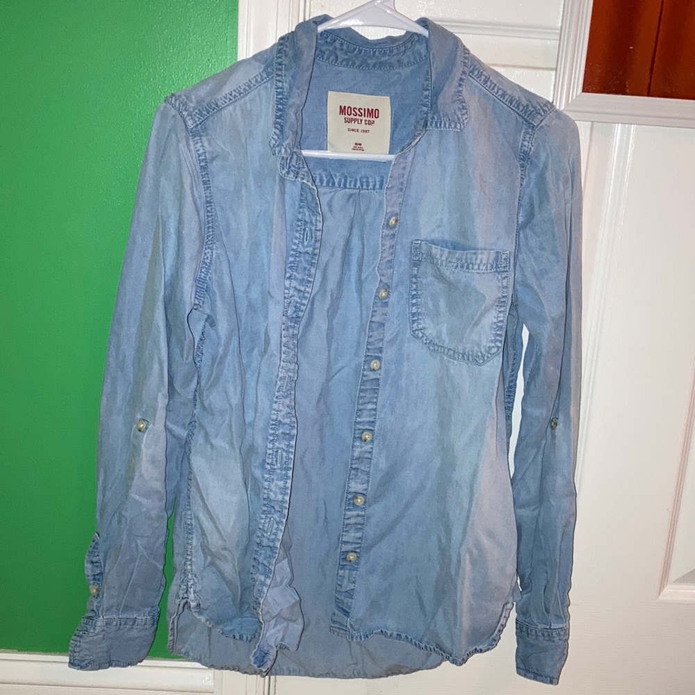 Womens button up denim